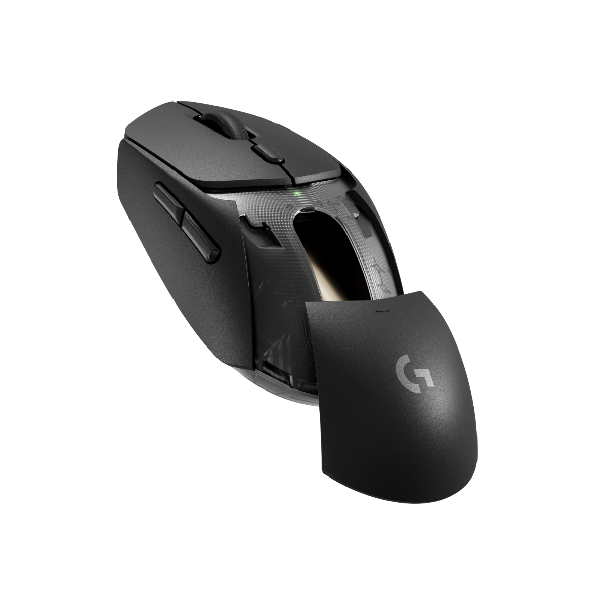 Logitech G G309 LIGHTSPEED無線遊戲滑鼠黑色，放電池位置